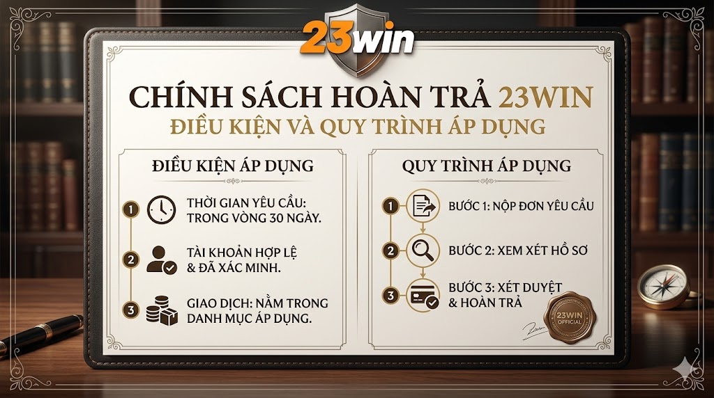 Chính Sách Hoàn Trả 23WIN – Quy trình nhận hoàn trả tại 23WIN